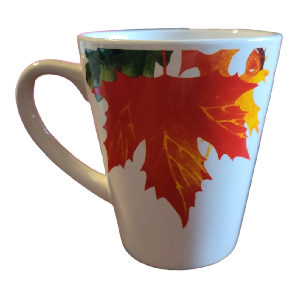 1 Vtg Mug Coffee Tea Cup Royal Norfolk Greenbrier Autumn Leaves Thanksgiving